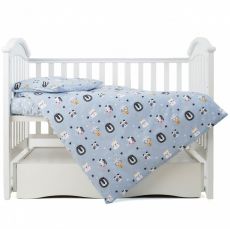 Сменная постель 3 эл. Twins Zoo 3022-TZ-04, blue, голубой